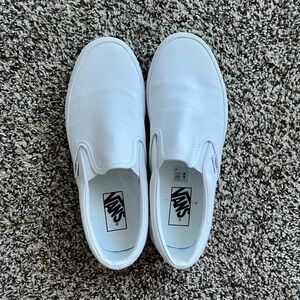 Vans Classic White Canvas Slip-Ons